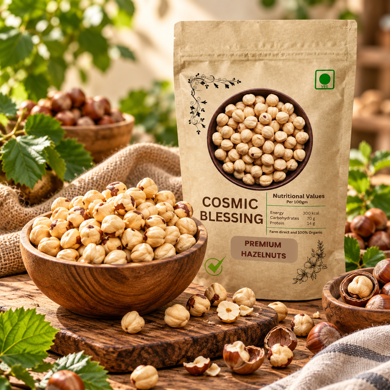 Cosmic Blessing Premium Hazelnuts – Naturally Crunchy, Rich & Delicious Snack - Image 2