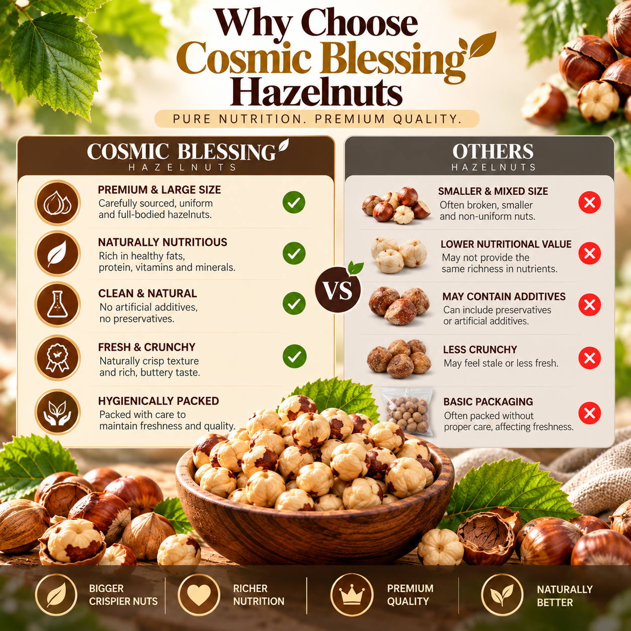 Cosmic Blessing Premium Hazelnuts – Naturally Crunchy, Rich & Delicious Snack - Image 6